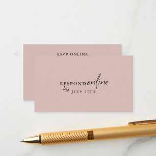 Minimalist Blush Pink RSVP  QR Code Enclosure Card