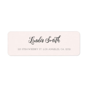 Minimalist Blush Pink Script Return Address