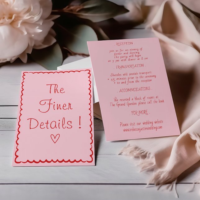 Minimalist Blush Pink Wedding Details Enclosure Card (Creator Uploaded)