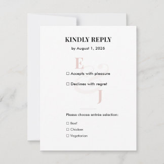 Minimalist Blush Wedding RSVP Card | QR Code