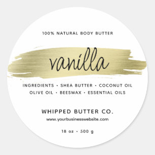 Minimalist Body Butter Small Business Gold Classic Round Sticker