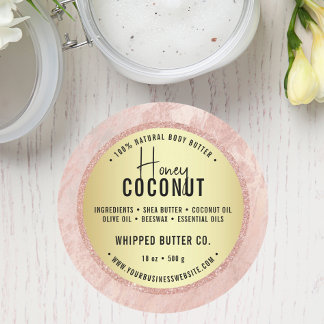 Minimalist Body Butter Small Business Pink | LOGO Classic Round Sticker