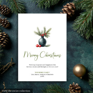 Minimalist Bohemian Botanical Earthy Holiday Card