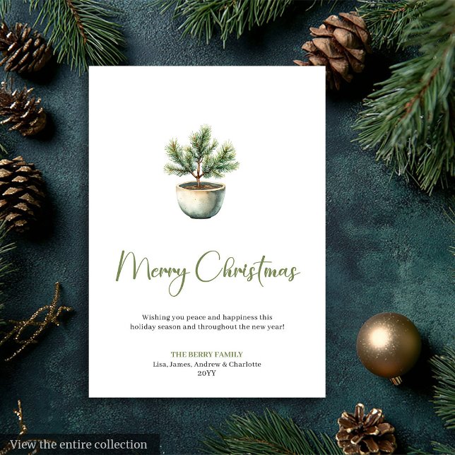 Minimalist Bohemian Botanical Earthy Xmas Card (Minimalist Bohemian Botanical Earthy Xmas Card)