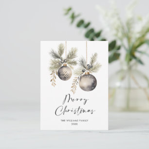 Minimalist Bohemian Christmas Greeting Holiday Postcard