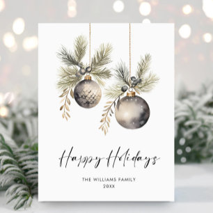 Minimalist Bohemian Christmas Greeting Holiday Postcard