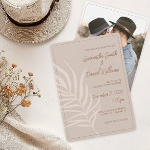 Minimalist Bohemian Photo Wedding Invitation