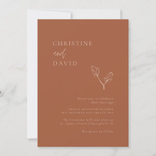 Minimalist Bohemian Terracotta Wedding invitation