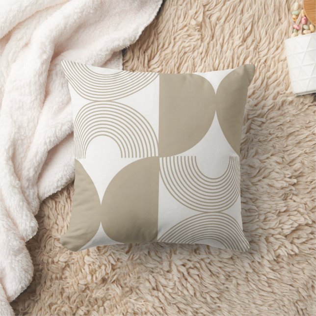 Minimalist Boho Abstract Geometric Arch Pattern Cushion (Blanket)