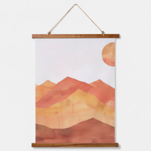 Minimalist Boho Abstract Mountain Landscape Hanging Tapestry