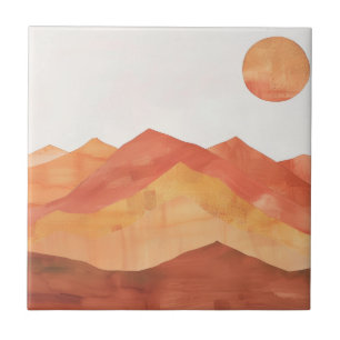 Minimalist Boho Abstract Mountain Landscape Tile