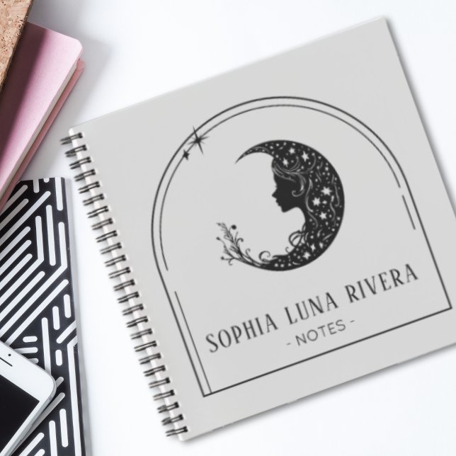 Minimalist Boho Arch Celestial Crescent Moon Notebook (Minimalist Boho Arch Celestial Crescent Moon Notebook )