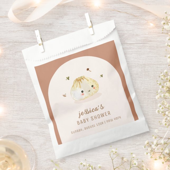 Minimalist Boho Arch Chinese Dumpling Baby Shower  Favour Bags (Clipped)