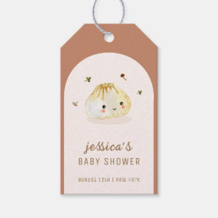 Minimalist Boho Arch Chinese Dumpling Baby Shower  Gift Tags