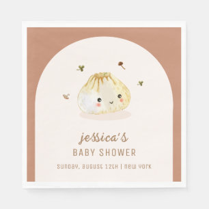 Minimalist Boho Arch Chinese Dumpling Baby Shower  Napkin