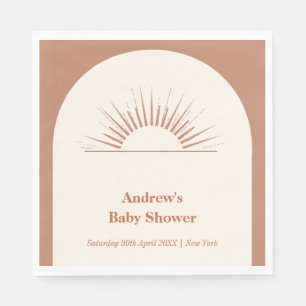 Minimalist Boho Arch Sunshine Baby Shower Napkin