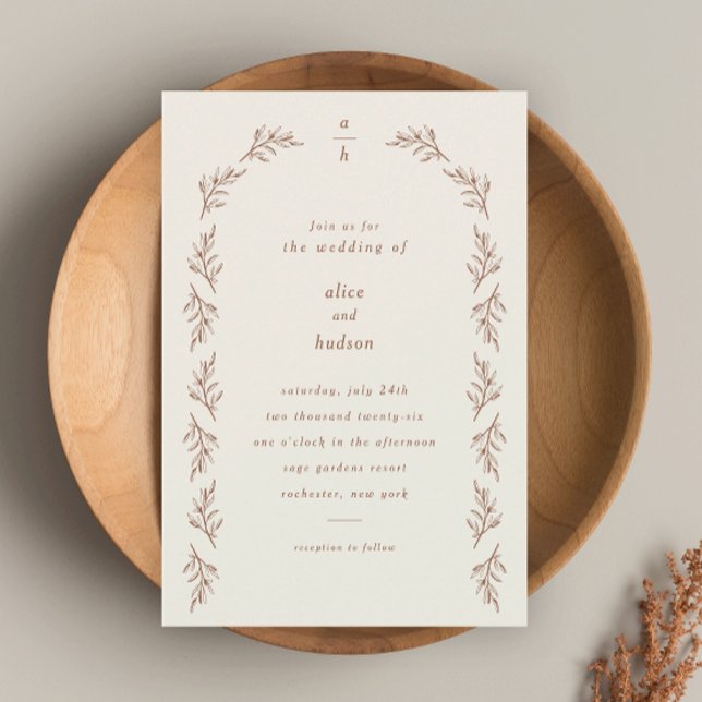 Minimalist Boho Arch Terracotta Wedding Magnetic Invitation (Creator Uploaded)