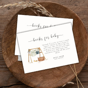 Minimalist Boho Baby Shower Clothes Books for Baby Enclosure Card