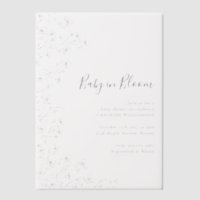 Minimalist Boho Black White Floral Art Baby Shower