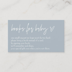 Minimalist Boho Blue Hello Baby Books For Baby Enclosure Card