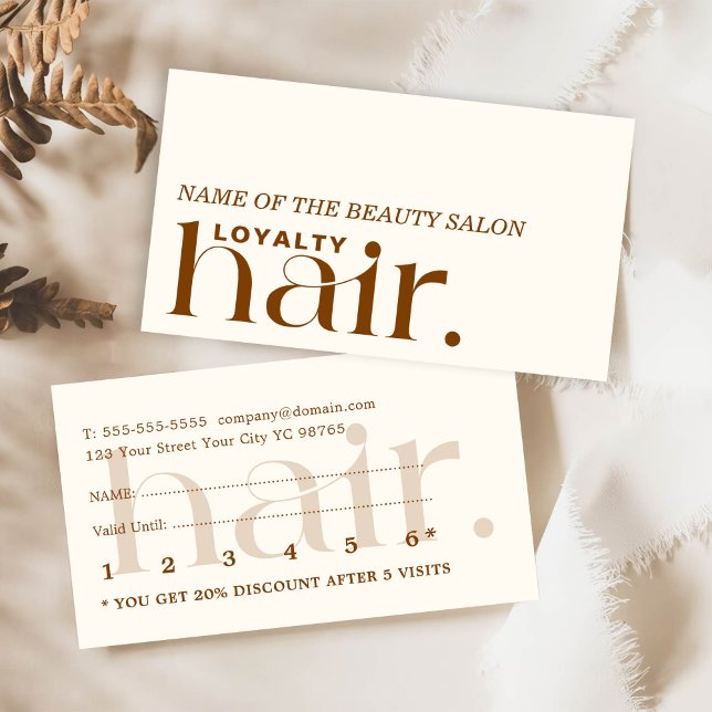 Minimalist Boho Boho Brown Beauty Loyalty Card (Creator Uploaded)