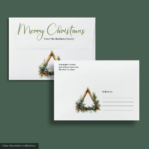 Minimalist Boho Botanical Earthy Holiday Mailer Envelope