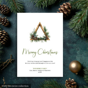 Minimalist Boho Botanical Earthy Xmas Holiday Card