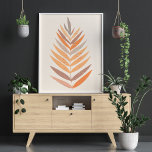 Minimalist Boho Botanical Leaf Neutral Earth Tones Poster<br><div class="desc">Simple botanical painting in earthy neutral hues of orange,  taupe,  and peach.</div>