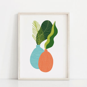 Minimalist Boho Botanical Potted Plant Art Poster