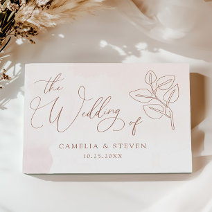 Minimalist Boho Botanical Terracotta Wedding  Guest Book