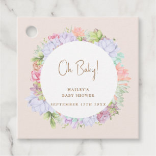 Minimalist Boho Cactus Desert Oh Baby Shower Favour Tags