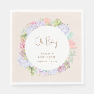 Minimalist Boho Cactus Desert Oh Baby Shower  Napkin