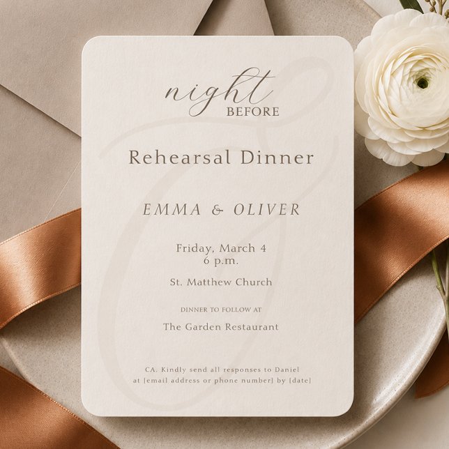 Minimalist Boho Cocoa Brown Rehearsal Dinner Enclosure Card (Minimalist Boho Cocoa Brown Rehearsal Dinner Enclosure Card)
