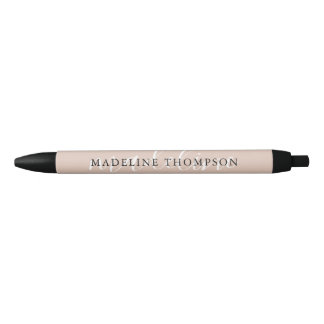 Minimalist Boho Cream Beige Script Typography Black Ink Pen