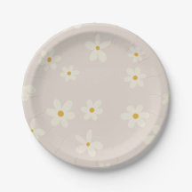 Minimalist Boho Daisy Plates