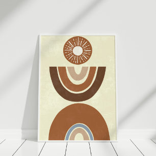 Minimalist Boho Earth Tone Rainbow Wall Art Print