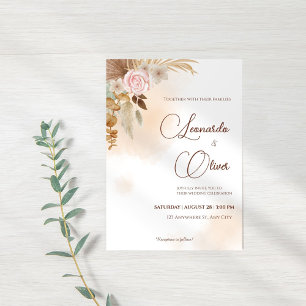 Minimalist Boho Fall Wedding Invitation
