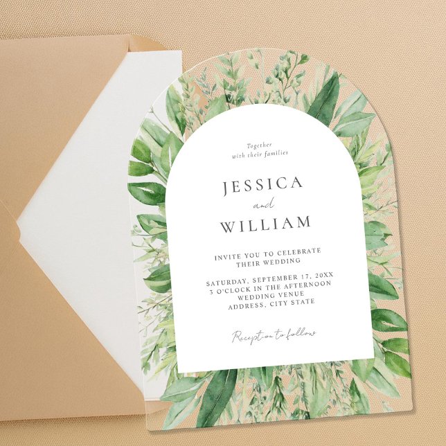 Minimalist Boho Greenery Wedding Acrylic Invitations (Creator Uploaded)