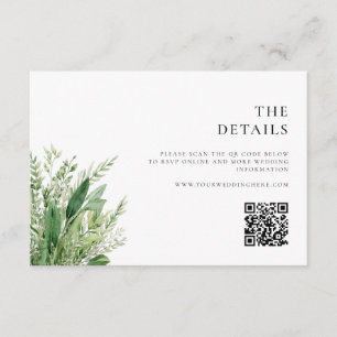 Minimalist Boho Greenery Wedding Enclosure Card