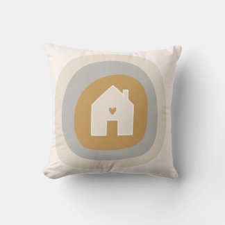 Minimalist Boho "Home is Where the Heart Is" Cushion
