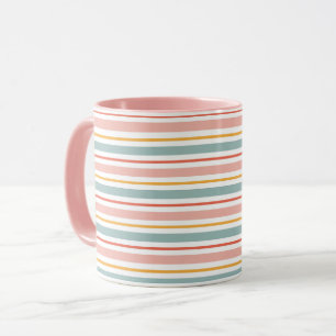 Minimalist Boho Horizontal Lines Soft Earth Tones Mug