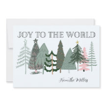 Minimalist Boho Joy to the World Holiday Card