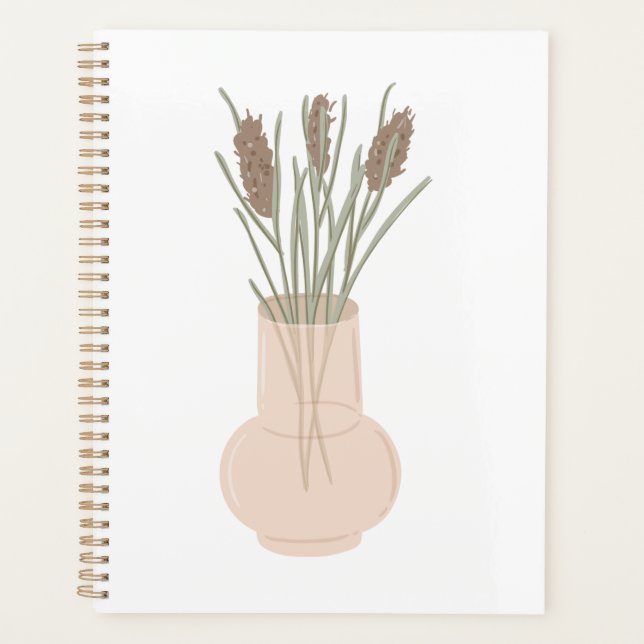 Minimalist Boho Lavender in Glass Vase Planner (Front)