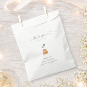 Minimalist Boho Little Sprout Garden Baby Shower Favour Bags