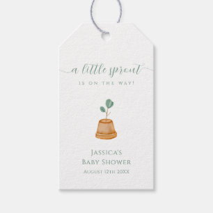 Minimalist Boho Little Sprout Garden Baby Shower Gift Tags