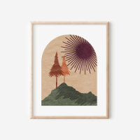 Minimalist Boho Mountain Landscape Art