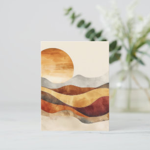 Minimalist Boho Nature - Warm Earth Tones Postcard