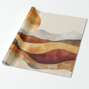 Minimalist Boho Nature - Warm Earth Tones Wrapping Paper