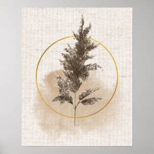 Minimalist Boho Pampas Grass Earthy Tone Wall Art