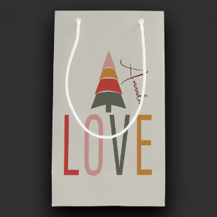 Minimalist Boho Personalised With Name Christmas Small Gift Bag